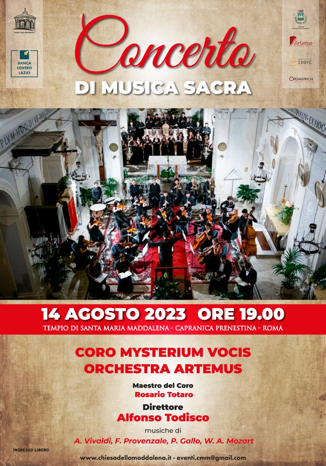 Concerto di musica sacra 14 agosto 2023