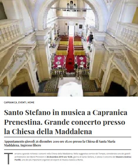 Grande concerto presso la Chiesa della Maddalena