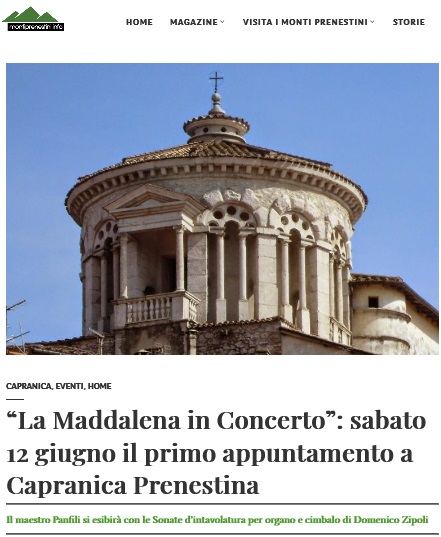 montiprenestini.info-La Maddalena in Concerto sabato 12 giugno
