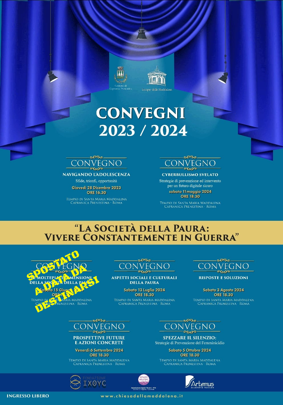 spostamento convegno 15 giugno