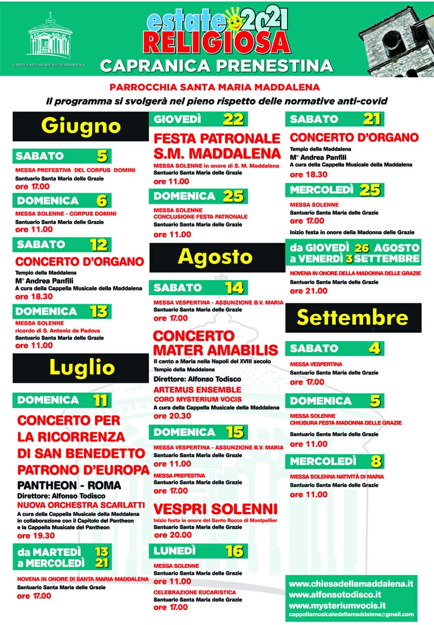 Programma Estate Religiosa 2021