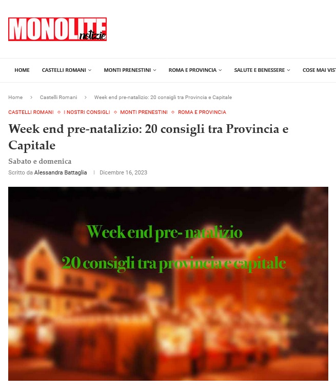 Monolite Notizie