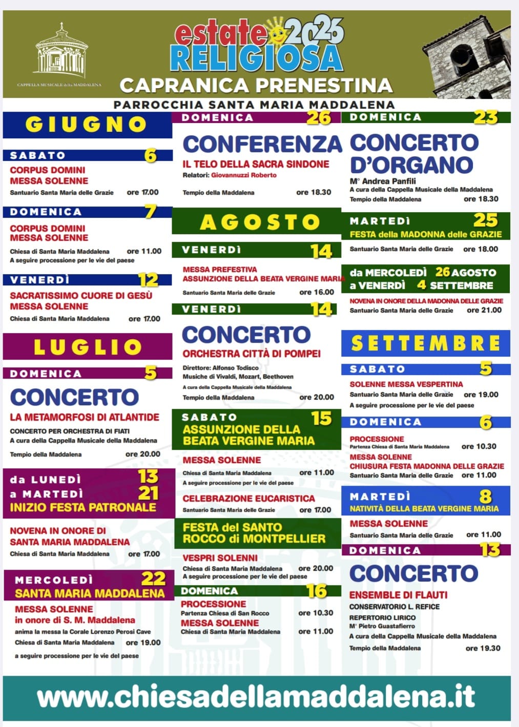 estate religiosa 2026